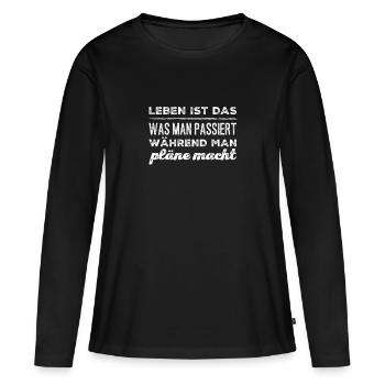 Lâche-le - T-shirt manches longues Premium bio Femme - noir - Devant - Julia (174cm)