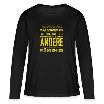 Des gens stupides - T-shirt manches longues Premium bio Femme - noir - Devant - Julia (174cm)