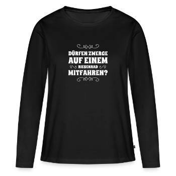Zwerge auf dem Riesenrad - Frauen Premium Bio Langarmshirt - Schwarz - Vorne - Julia (174cm)