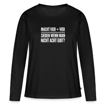4 plus 4 - Frauen Premium Bio Langarmshirt - Schwarz - Vorne - Julia (174cm)