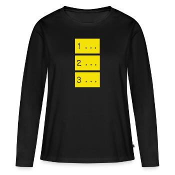Compte à rebours - T-shirt manches longues Premium bio Femme - noir - Devant - Julia (174cm)