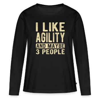 Dicton d’agilité - T-shirt manches longues Premium bio Femme - noir - Devant - Julia (174cm)