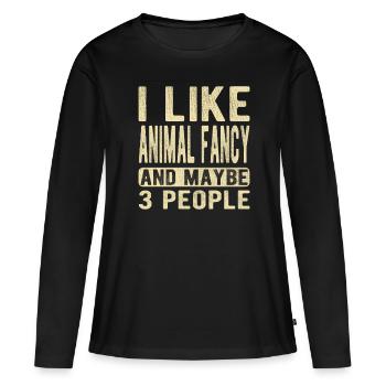 Dicton de fantaisie animale - T-shirt manches longues Premium bio Femme - noir - Devant - Julia (174cm)