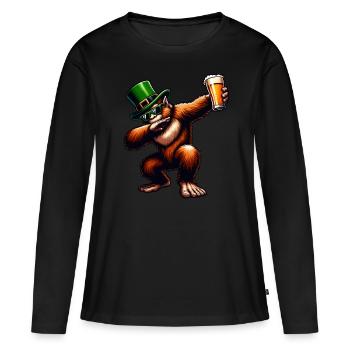 Buveurs de bière de pub irlandais de la Saint-Patrick - T-shirt manches longues Premium bio Femme - noir - Devant - Julia (174cm)