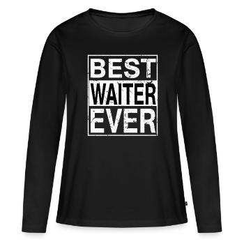 Best Waiter Ever Waiter Gift - Women's Premium Organic Long Sleeve Shirt - black - Front - Julia (174cm)