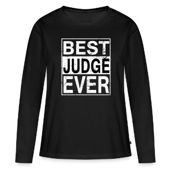 Meilleur juge de tous les temps Cadeau de juge - T-shirt manches longues Premium bio Femme - noir - Devant - Julia (174cm)