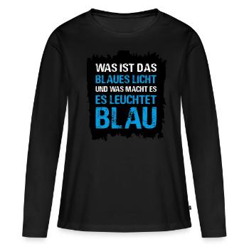 es leuchtet blau - Frauen Premium Bio Langarmshirt - Schwarz - Vorne - Julia (174cm)