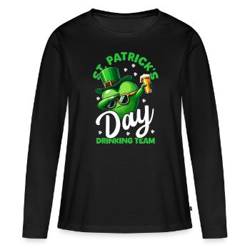 L’équipe des buveurs de bière de la Saint-Patrick Pub irlandais - T-shirt manches longues Premium bio Femme - noir - Devant - Julia (174cm)
