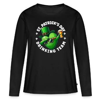 St Patrick's Day Irish Pub Beer Drinker Irish - Women's Premium Organic Long Sleeve Shirt - black - Front - Julia (174cm)