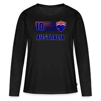 Australie - T-shirt manches longues Premium bio Femme - noir - Devant - Julia (174cm)