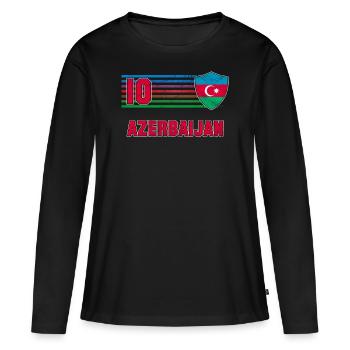 Azerbaïdjan - T-shirt manches longues Premium bio Femme - noir - Devant - Julia (174cm)