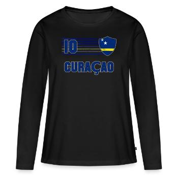 Curaçao - T-shirt manches longues Premium bio Femme - noir - Devant - Julia (174cm)