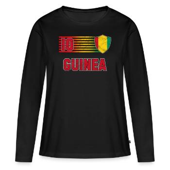 Guinée - T-shirt manches longues Premium bio Femme - noir - Devant - Julia (174cm)