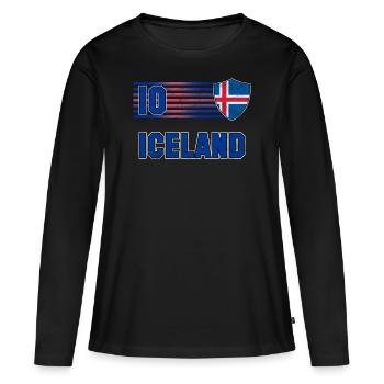 Island - Frauen Premium Bio Langarmshirt - Schwarz - Vorne - Julia (174cm)