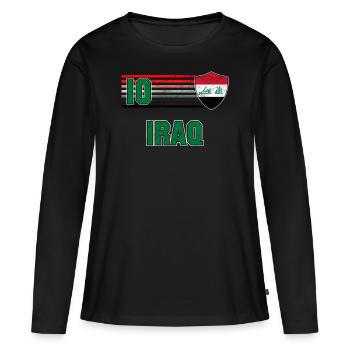 Irak - T-shirt manches longues Premium bio Femme - noir - Devant - Julia (174cm)