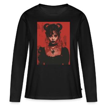 The Female Devil - Frauen Premium Bio Langarmshirt - Schwarz - Vorne - Julia (174cm)