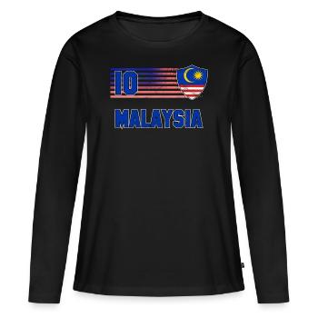 Malaysia - Frauen Premium Bio Langarmshirt - Schwarz - Vorne - Julia (174cm)