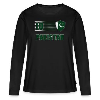 Pakistan - T-shirt manches longues Premium bio Femme - noir - Devant - Julia (174cm)