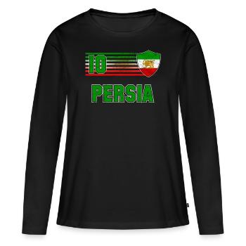 Perse - T-shirt manches longues Premium bio Femme - noir - Devant - Julia (174cm)