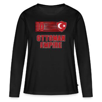 Empire ottoman - T-shirt manches longues Premium bio Femme - noir - Devant - Julia (174cm)