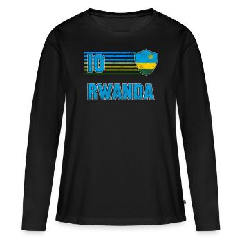 Rwanda - T-shirt manches longues Premium bio Femme - noir - Devant - Julia (174cm)