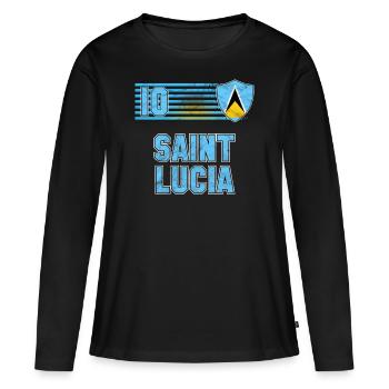 Sainte-Lucie - T-shirt manches longues Premium bio Femme - noir - Devant - Julia (174cm)
