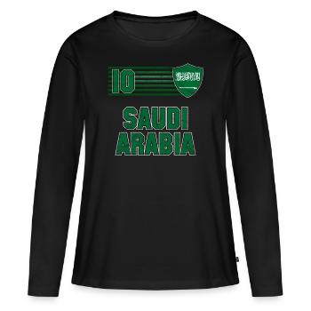 Arabie Saoudite - T-shirt manches longues Premium bio Femme - noir - Devant - Julia (174cm)