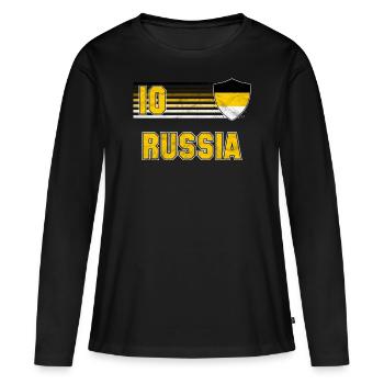 Empire russe - T-shirt manches longues Premium bio Femme - noir - Devant - Julia (174cm)
