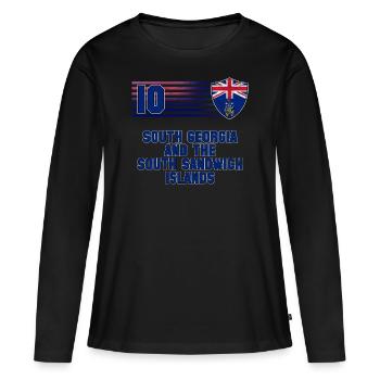 Géorgie du Sud et les îles Sandwich du Sud - T-shirt manches longues Premium bio Femme - noir - Devant - Julia (174cm)