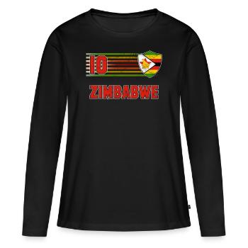 Zimbabwe - T-shirt manches longues Premium bio Femme - noir - Devant - Julia (174cm)