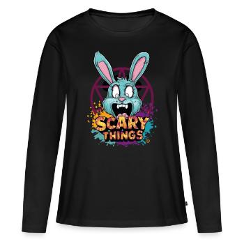 Bunny - Comicstyle, Pentagramm, Hase - Frauen Premium Bio Langarmshirt - Schwarz - Vorne - Julia (174cm)