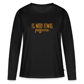 Quelque chose se passe - T-shirt manches longues Premium bio Femme - noir - Devant - Julia (174cm)