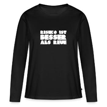 J’aime le risque - T-shirt manches longues Premium bio Femme - noir - Devant - Julia (174cm)