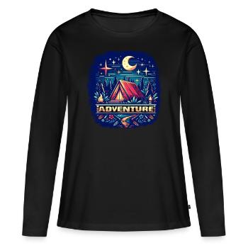 Aventure - T-shirt manches longues Premium bio Femme - noir - Devant - Julia (174cm)
