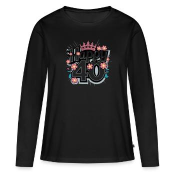 Runder Geburtstag 40. - Frauen Premium Bio Langarmshirt - Schwarz - Vorne - Julia (174cm)
