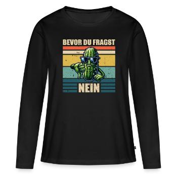 concombre aigre avant de demander non - T-shirt manches longues Premium bio Femme - noir - Devant - Julia (174cm)
