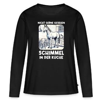 Chevaux Grey Rider Drôle d’amoureux des chevaux - T-shirt manches longues Premium bio Femme - noir - Devant - Julia (174cm)