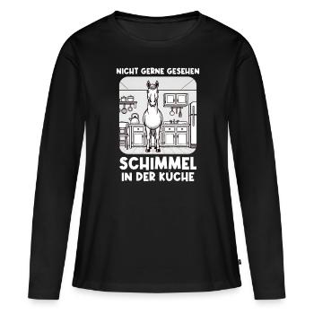 cheval drôle gris cavalier amoureux des chevaux - T-shirt manches longues Premium bio Femme - noir - Devant - Julia (174cm)