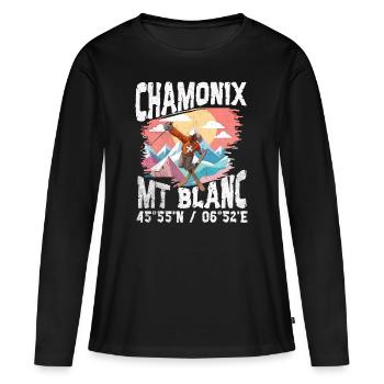 Chamonix free style - T-shirt manches longues Premium bio Femme - noir - Devant - Julia (174cm)