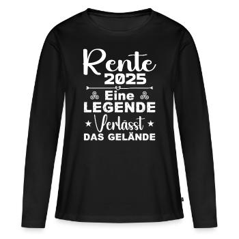 Pension 2025 - Une légende quitte le site - T-shirt manches longues Premium bio Femme - noir - Devant - Julia (174cm)