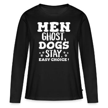Single Frau Zitat Humor Hund - Frauen Premium Bio Langarmshirt - Schwarz - Vorne - Julia (174cm)