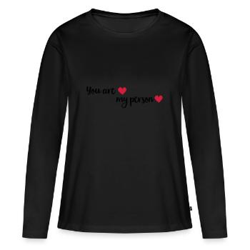 myperson - Women's Premium Organic Long Sleeve Shirt - black - Front - Julia (174cm)