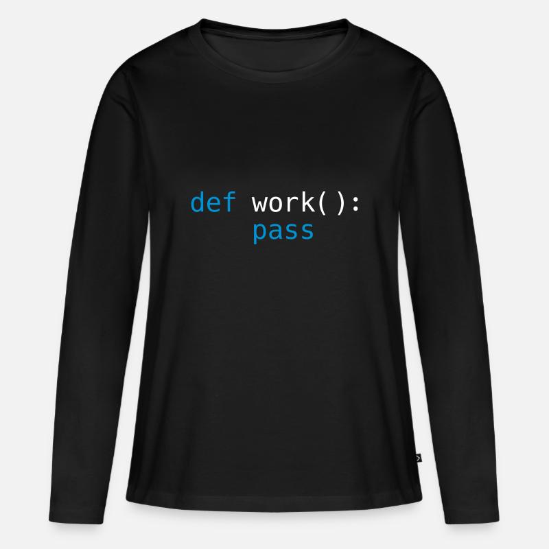 Python pass work - Frauen Premium Bio Langarmshirt - Schwarz