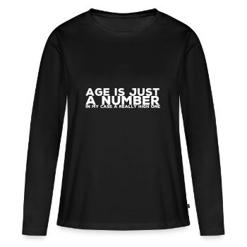 Age - T-shirt manches longues Premium bio Femme - noir - Devant - Julia (174cm)