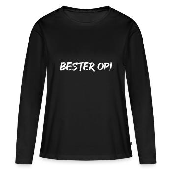 Bester Opi - Frauen Premium Bio Langarmshirt - Schwarz - Vorne - Julia (174cm)