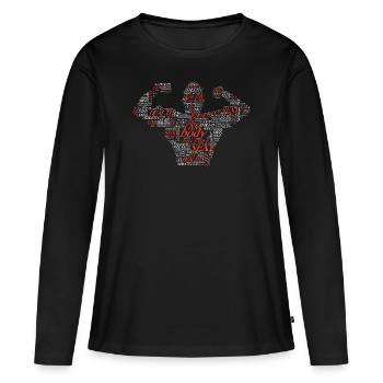 Gym Typography - Women's Premium Organic Long Sleeve Shirt - black - Front - Julia (174cm)