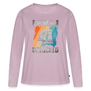 Birthday Gift Level Unlocked 41 years - Women's Premium Organic Long Sleeve Shirt - dusky pink - Front - Julia (174cm)