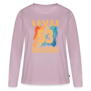 Birthday Gift Level Unlocked 53 years - Women's Premium Organic Long Sleeve Shirt - dusky pink - Front - Julia (174cm)
