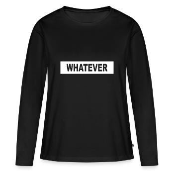 WHATEVER - minimalism - Frauen Premium Bio Langarmshirt - Schwarz - Vorne - Julia (174cm)