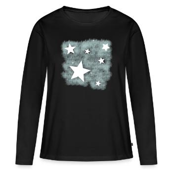 Étoiles dans le ciel nocturne, ciel étoilé. - T-shirt manches longues Premium bio Femme - noir - Devant - Julia (174cm)